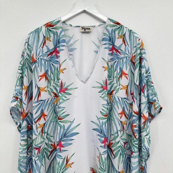 Show Me Your Mumu‎ Poncho Top XS Oversize Tropical Bird Paradise Beach Cover Up - Picture 2 of 8